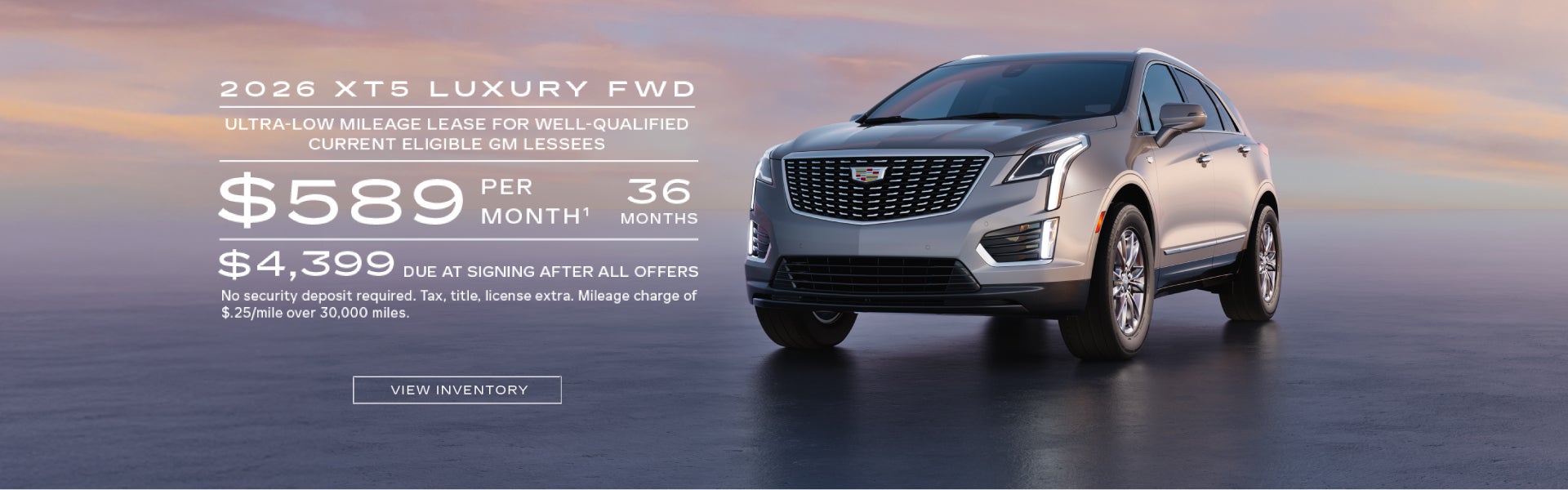 2026 XT5 FWD LUXURY. Ultra-low milege lease current lessee of a 2021 model year or newer GM vehic...